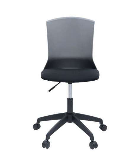 HERY Chaise de bureau - Tissu noir et gris - Contemporain - L 47 x P 52 cm