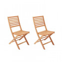 Lot de 2 chaises pliantes de jardin en eucalyptus FSC - 57,5x46,5x90cm