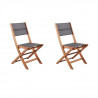 Lot de 2 chaises en bois d'acacia FSC et textilene - Gris