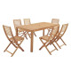 Ensemble de jardin en eucalyptus FSC - 1 table et 6 chaises pliantes - 160x90x74cm