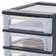 IRIS OHYAMA Tour de rangement 3 tiroirs - Plastique - Noir - 12 L - 35,5 x 26 x 25,5 cm