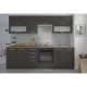 LASSEN Cuisine complete L 260 cm - Décor Gris Matera