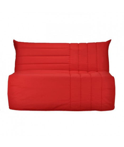 BULTEX Banquette BZ BECCI 3 places - L 142 x P 101 cm - Tissu rouge