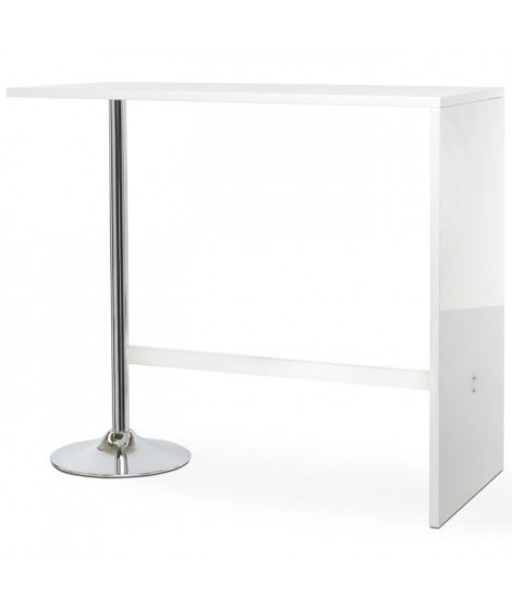 PARTY Table bar de 4 a 6 personnes style contemporain blanc brillant - L 120 x l 60 cm