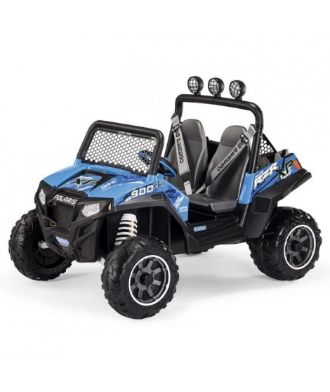 PEG PEREGO Voiture Electrique Enfant Buggy Polaris Ranger RZR 900 bleu, 2 places, 12 volts