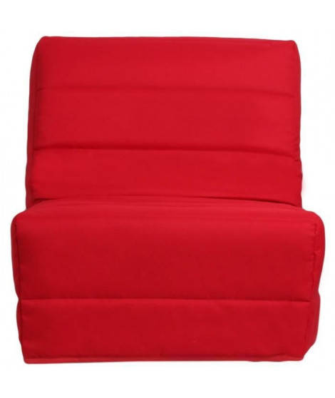 ROMA Banquette convertible BZ 1 place - Tissu rouge - Contemporain - L 80 x P 96 cm