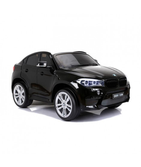 BMW X6 M Voiture electrique enfant 2 places Noir - 12V - Roues gomme - MP3 - Cuir - Peinture métallisée