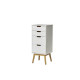 HAVANA Chiffonier 4 tiroirs- Décor chene et Blanc - L 40 x P 40 x H 94 cm