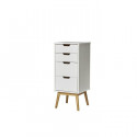 HAVANA Chiffonier 4 tiroirs- Décor chene et Blanc - L 40 x P 40 x H 94 cm