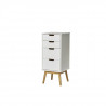 HAVANA Chiffonier 4 tiroirs- Décor chene et Blanc - L 40 x P 40 x H 94 cm