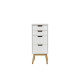 HAVANA Chiffonier 4 tiroirs- Décor chene et Blanc - L 40 x P 40 x H 94 cm