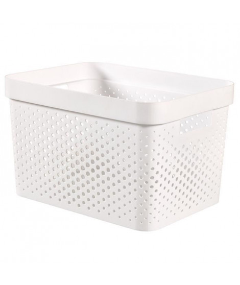 CURVER Bac Infinity 17L Dots - Plastique recyclé - Blanc