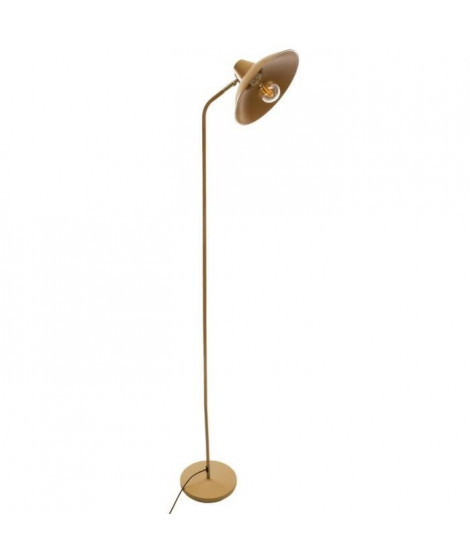 Lampadaire en métal - E27 - 25 W - H. 155 cm - Ocre