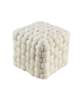 Pouf carré Tina - 27 x 27 x 27 cm - Beige