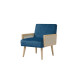 ARCHI Fauteuil Cannage + Finition tressée - Velours Bleu - L 64 x P 72 x H 75 cm