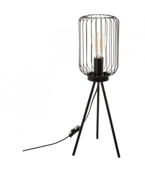 Lampe trépied - E27 - 40 W - H. 59 cm - Noir