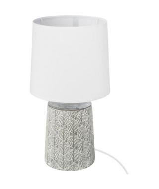 Lampe a poser en gres - E27 - 60 W - H. 35,5 cm - Gris