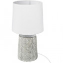 Lampe a poser en gres - E27 - 60 W - H. 35,5 cm - Gris