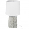 Lampe a poser en gres - E27 - 60 W - H. 35,5 cm - Gris