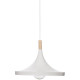 Suspension en métal et bois - E27 - 40 W - H. 23 cm - Blanc