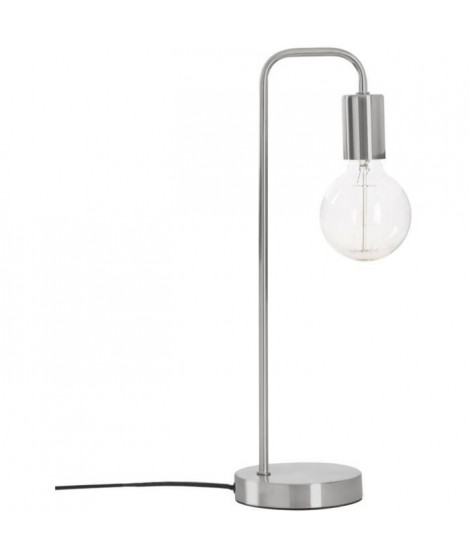 Lampe en métal - E27 - 40 W - H. 45 cm - Argent