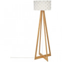 Lampadaire en bambou - E27 - 60 W - H. 150 cm - Blanc