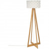 Lampadaire en bambou - E27 - 60 W - H. 150 cm - Blanc