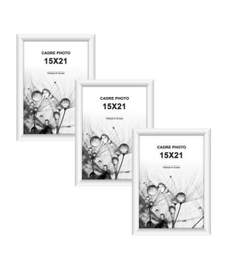 MODENA Lot de 3 cadres photos 15x21 cm Blanc mat