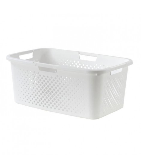 SUNDIS Panier a linge Pixel - 40 L - Blanc