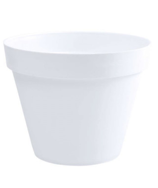 EDA Pot de fleur rond Toscane - Ø 48 x H 40 cm - 43 L - Blanc