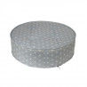 HOME DECO Factory Pouf rond - 50 cm - Gris motif blanc M2 HD3918