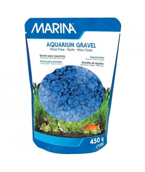 MARINA Gravier Deco bleu - 450 g - Pour aquarium