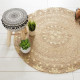 Tapis de salon en jute - Ø 115 cm - Doré