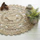 Tapis de salon dentelle en jute - Ø 120 cm - Beige