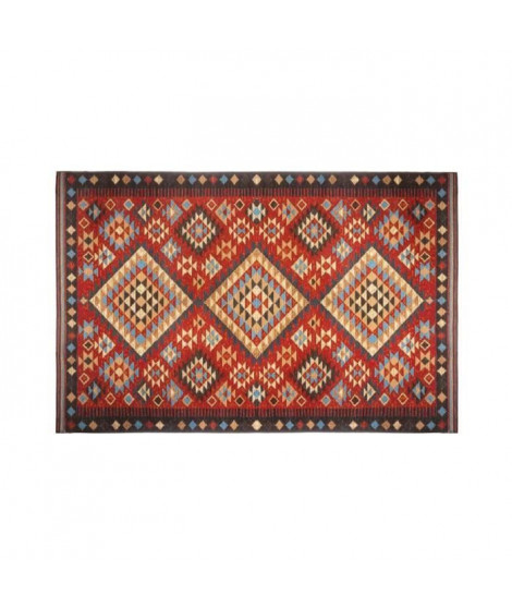 Tapis de salon Kilim - 100 x 150 cm - Rouge