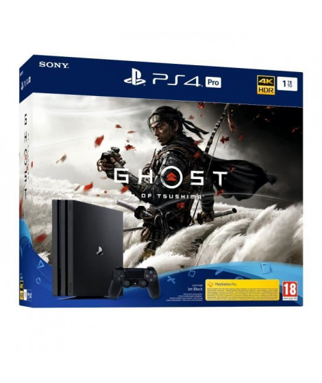 Console PS4 Pro 1To Noire/Jet Black + Ghost of Tsushima