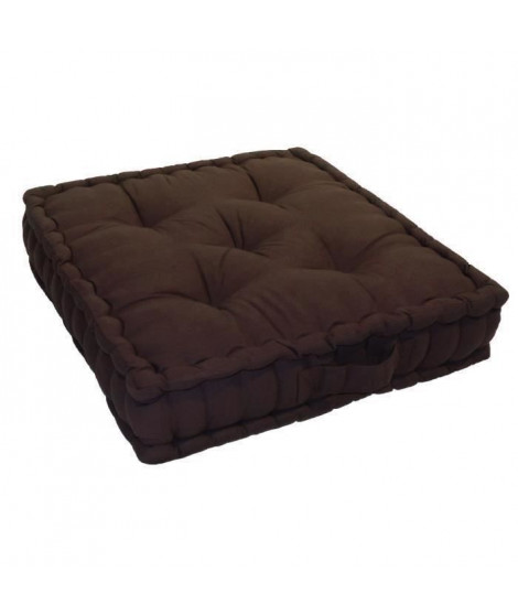 Coussin de sol Grand Format 100% Coton 60x60x15 cm CHOCOLAT