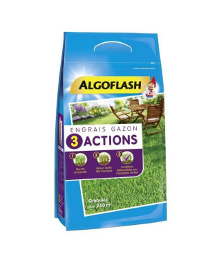 ALGOFLASH Engrais Gazon 3 Actions - 10 kg
