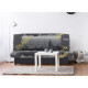 MILA Banquette clic clac 3 places - Motif New York jaune - Contemporain - L 190 x P92 cm