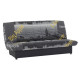 MILA Banquette clic clac 3 places - Motif New York jaune - Contemporain - L 190 x P92 cm