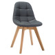 ANYA Lot de 2 chaises de salle a manger - Style scandinave - Tissu gris foncé - L 44 x P 50 x H 84 cm