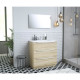 Ensemble Meuble salle de bain sur socle L 80 - Vasque + 3 tiroirs + miroir - ZOOM