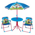 Fun House Pat Patrouille salon de jardin composé d'une table, de 2 chaises pliables et un parasol pour enfant