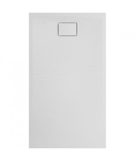 ALLIBERT Receveur de douche effet pierre Terreno - 140x80 cm - Blanc