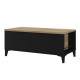 Table basse avec plateau relevable - Décor chene et noir - L 100 x P 50/72 x H 42/55 cm