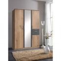 KOBLENZ Armoire de chambre - Contemporain - Décor chene et gris graphite - L 135 cm