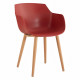 THEA Lot de 2 chaises de salle a manger - Style scandinave - Rouge terracotta - L 56 x P 57 x H 79 cm