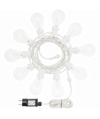 LOTTI Guirlande lumineuse guinguette d'été Party Light - Raccordable - 5,50 m - 10 ampoules - Ø 67 mm - Blanc chaud - Led