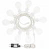 LOTTI Guirlande lumineuse guinguette d'été Party Light - Raccordable - 5,50 m - 10 ampoules - Ø 67 mm - Blanc chaud - Led