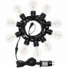 LOTTI Guirlande lumineuse guinguette - Raccordable - 5 m - 10 ampoules E27 goutte A60 - Ø 60 mm - Led - Blanc chaud